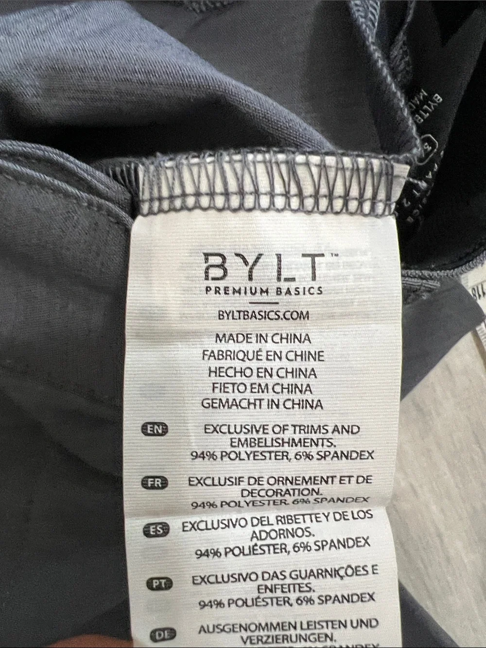 BYLT Pants Mens 34x31 Gray Kinetic 2.0 Slim Stretch Chino Casual Golf Travel - Picture 7 of 10